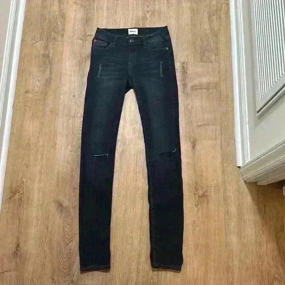 Hudson Kids | Girl's Dark Wash Distressed Knee Denim Skinny Jeans, Size 16